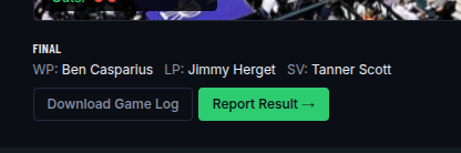 Downloaded game log file opened, showing the full play-by-play text