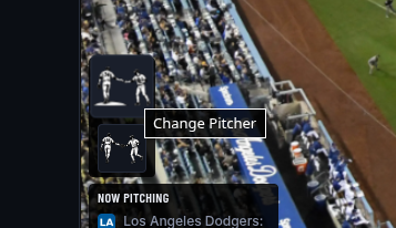 Pitching Change button available to relieve a fatigued starter